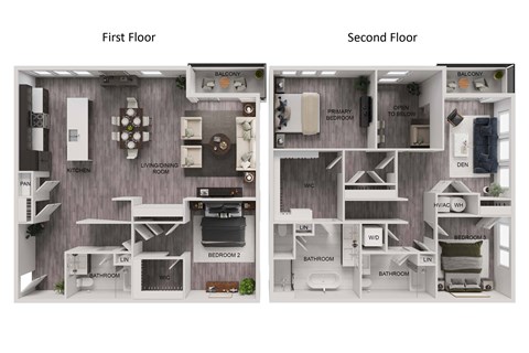 Floor plan for 3 beds, 3 baths, 2328 sqft